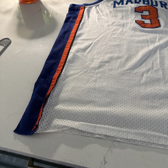 Vintage Reebok Authentic New York Knicks Stephon Marbury #3 Sewn Jersey SZ 60 - Picture 10 of 11